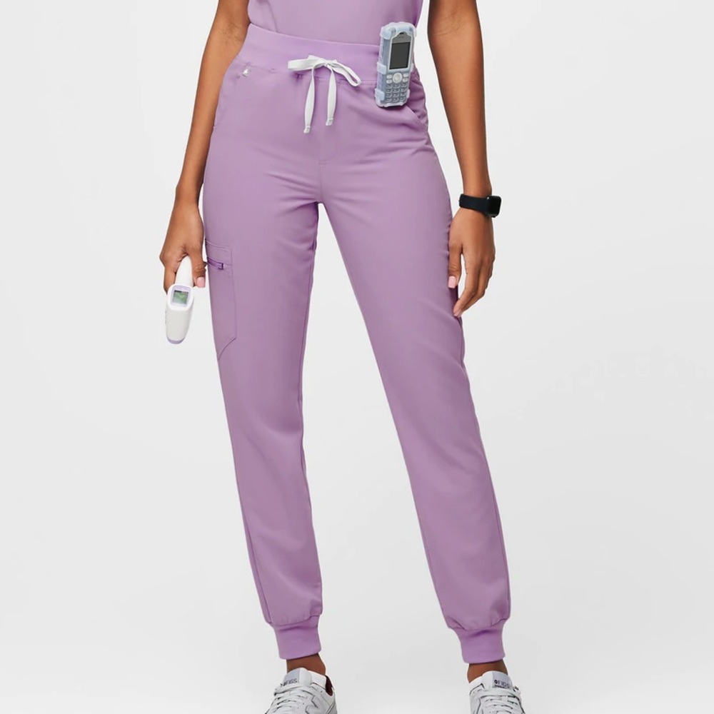 Figs light Purple high waisted Zamora jogger scrub pants nurse pants